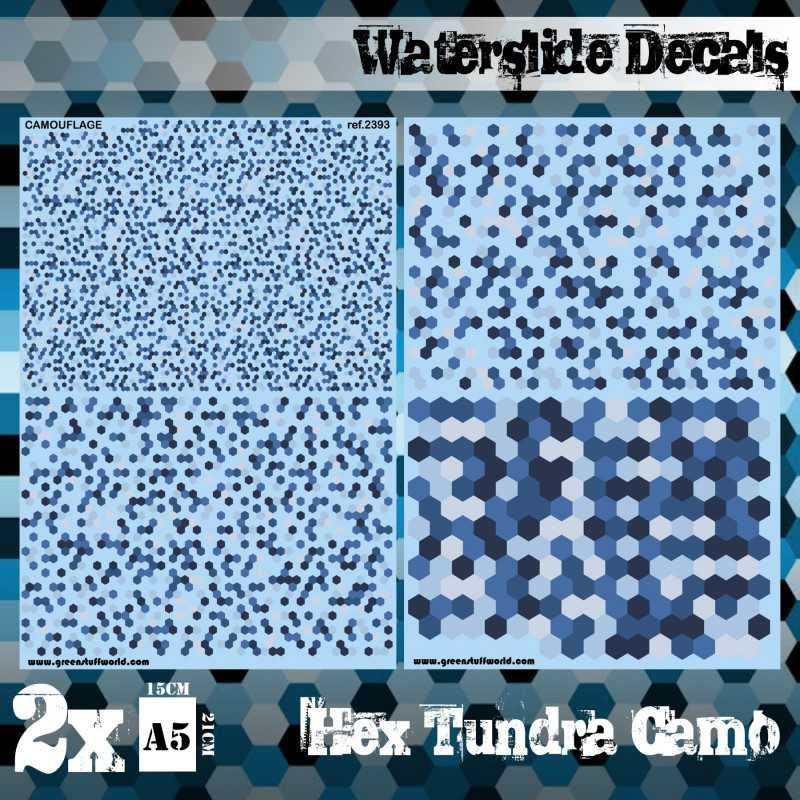 Green Stuff World Waterslide Decals - Hex Tundra Camo